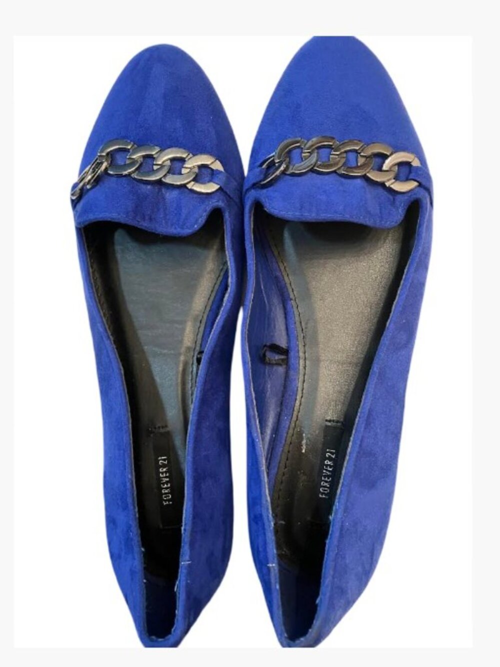 Forever 21 Ballerina Flats Cobalt Suede Size 8 NWOT - Picture 2 of 7